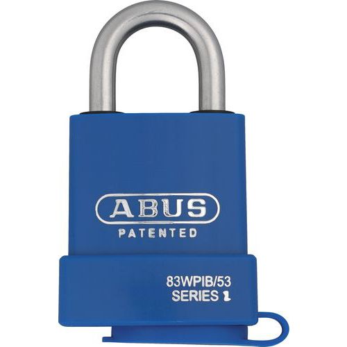 Abus - Cadenas 83 Gaine 53mm Anse Inox Bleu - 2 Clés - Haute Sécurité