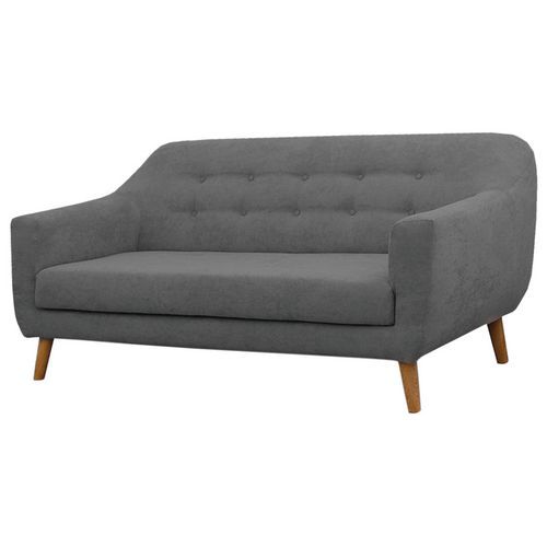 Canapé 2 places Alix tissu polyester anthracite - Confort et design pour votre salon - 160cm de largeur