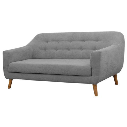 Canapé 2 places Alix tissu polyester gris clair - Confort et design pour votre salon - 160cm de largeur