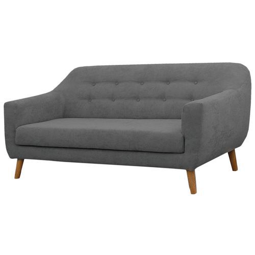 Canapé 3 places Alix tissu polyester anthracite - Confort et design pour votre salon - 180 cm de largeur