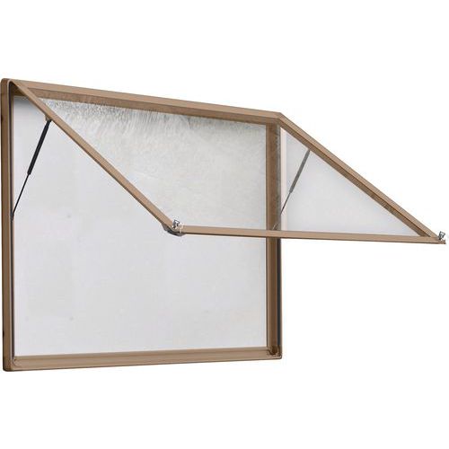 Planorga - Vitrine Murale Extérieure Antarès - 101 x 200 cm - Porte Levante Plexiglas Magnétique - Beige