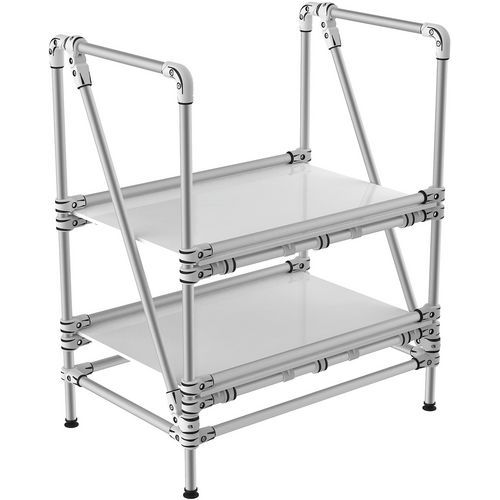 Rayonnage Alu à Rebord 2 Tablettes 800x600x1000