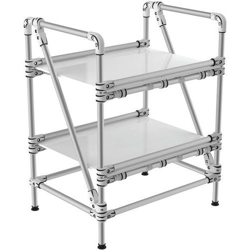 Rayonnage Alu à Rebord 2 Tablettes 900x600x1000