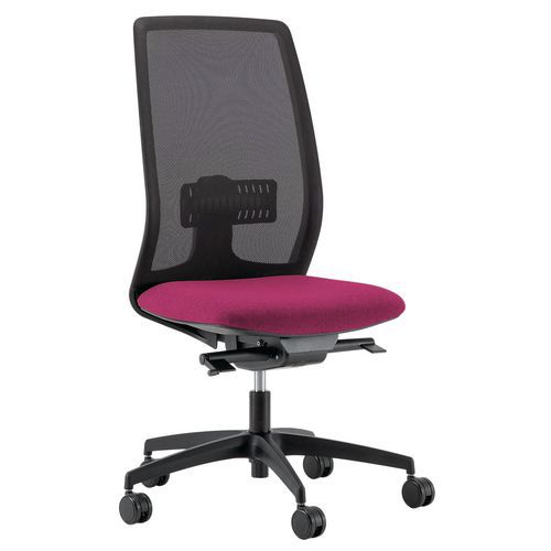 Chaise De Bureau Oregon Dos Résille Noire Assise Fuchsia
