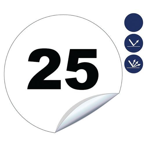 Novap - Disque Limitation Vitesse 25 km/h - Rond 200mm Adhésif - Signalétique Sécurité