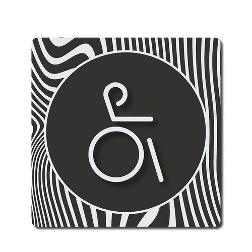 Plaquette - 90x90mm - Toilettes Handicapés - Anthracite