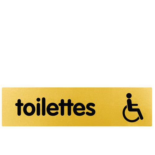 Plaquette - 170x45mm - Toilettes Handicapés- Or