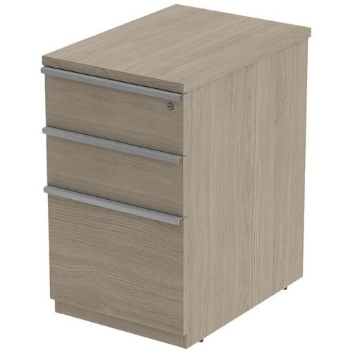 Caisson Fixe 3 Tiroirs 43 X 60 Ht 72 Cm Chêne Gris