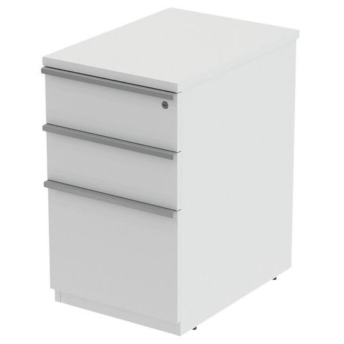 Caisson Fixe 3 Tiroirs 43 X 60 Ht 72 Cm Blanc
