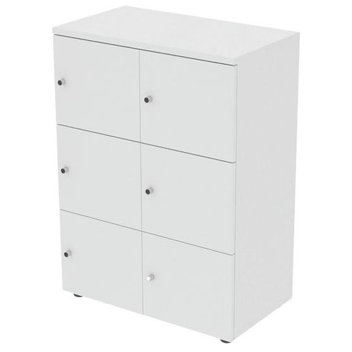 Meuble À 6 Cases Portes Battantes 80 X 45 Ht 110 Cm Blanc
