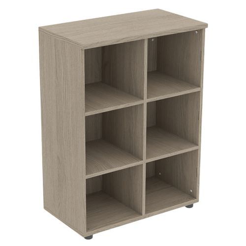 Meuble À 6 Cases Sans Porte 80 X 45 Ht 110 Cm Chêne Gris