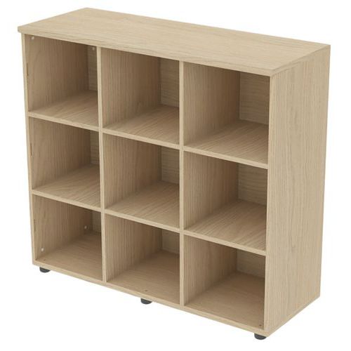 Meuble À 9 Cases Sans Porte 120 X 45 Ht 110 Cm Chêne