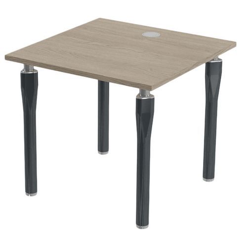 MBA - Bureau Noga 80x80cm Chêne Gris Anthracite - Éco-responsable 62% Recyclé - Garantie 10 ans