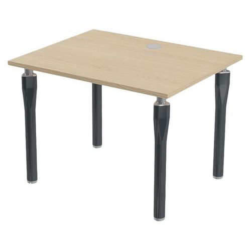 MBA - Bureau Noga 100x80cm Chêne Anthracite - Éco-responsable 62% recyclé - Garantie 10 ans