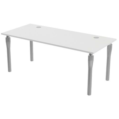 MBA - Bureau Noga 160x80cm Blanc Alu - Éco-responsable 62% recyclé - 10 ans garantie