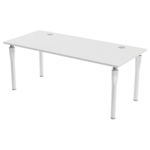 MBA - Bureau Noga 180 x 80 cm Blanc - Éco-responsable, Plateau Mélaminé, 10 ans Garantie
