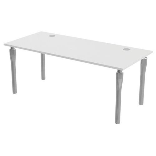 MBA - Bureau Noga 180x80 cm Blanc Alu - Éco-responsable 62% Recyclé - 10 Ans Garantie