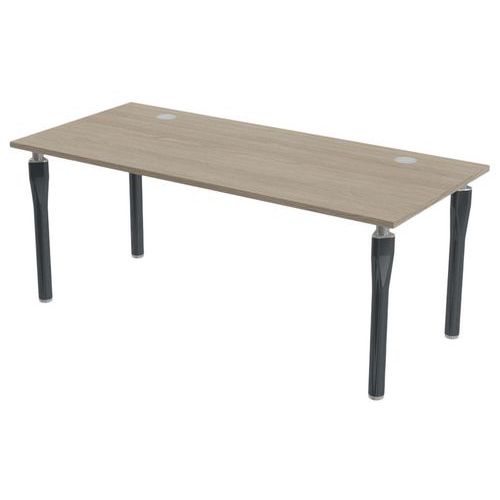 MBA - Bureau Noga 180x80cm Chêne Gris Anthracite - 72x180x80cm - Éco-responsable, PEFC