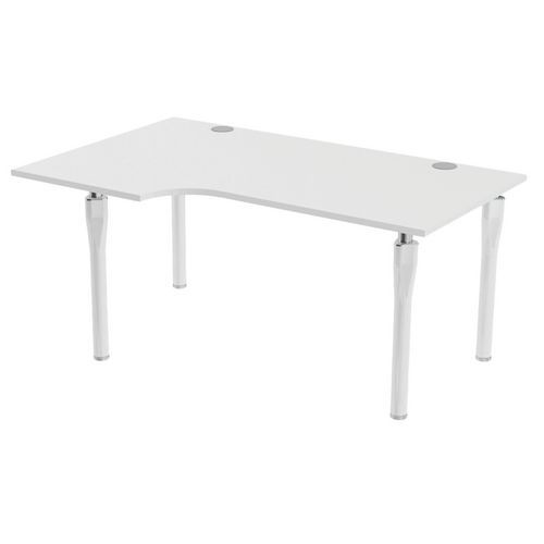 MBA - Bureau Noga Compact Retour Gauche 160x100 cm Blanc - Éco-responsable PEFC - 10 ans Garantie