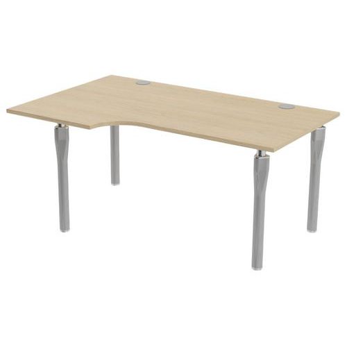 MBA - Bureau Noga Compact Gauche 160x100cm Chêne Alu - Éco-responsable - 10 ans Garantie