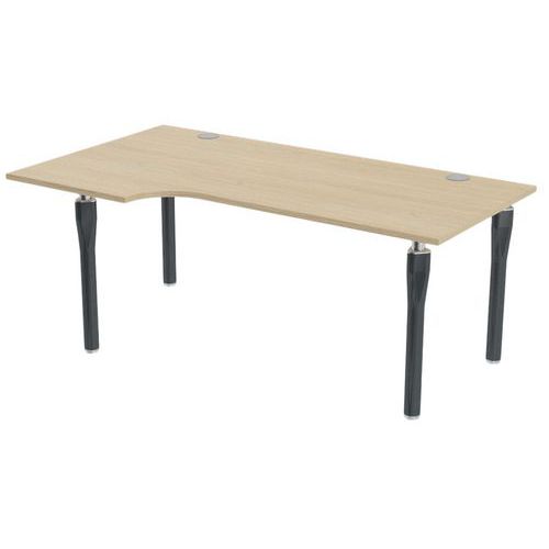 Bureau Noga Compact Gauche 180 X 100 Cm Chêne Anthracite