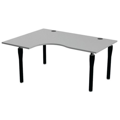 MBA - Bureau Noga Compact Gauche 160x120 cm Blanc Anthracite - Éco-responsable, PEFC, 10 ans Garantie
