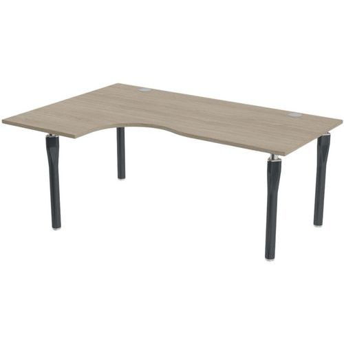 MBA - Bureau Noga Compact Gauche 180x120cm Chêne Gris Anthracite - Éco-responsable - Garantie 10 ans
