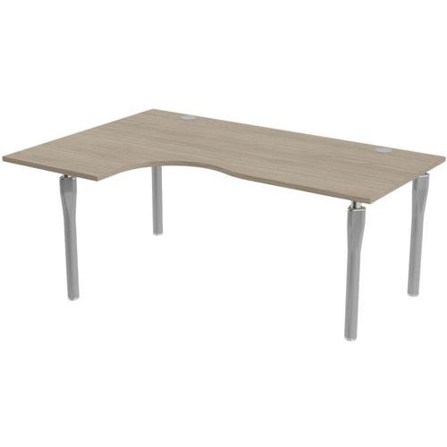 Bureau Noga Compact Gauche 180 X 120 Cm Chêne Gris Alu