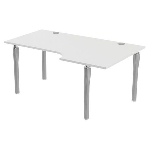 Bureau Noga Compact Droite 160 X 100 Cm Blanc Alu