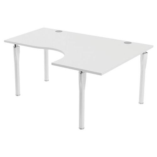 MBA - Bureau Noga Compact Retour Droit 160x120 cm Blanc - Éco-responsable PEFC - Garantie 10 ans