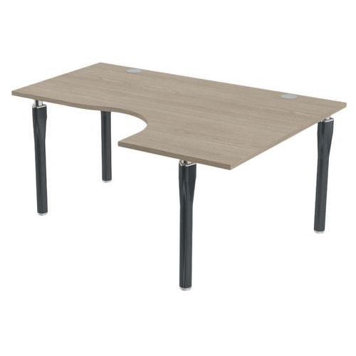 MBA - Bureau Noga Compact Droit 160x120cm Chêne Gris Anthracite - Éco-responsable - Garantie 10 ans