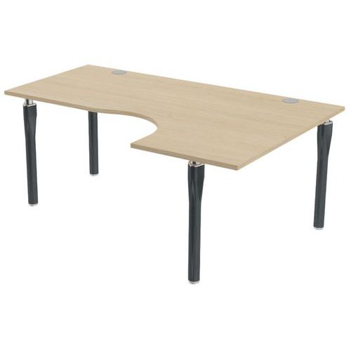 MBA - Bureau Noga Compact Droit 180x120cm Chêne Anthracite - Éco-responsable - Garantie 10 ans