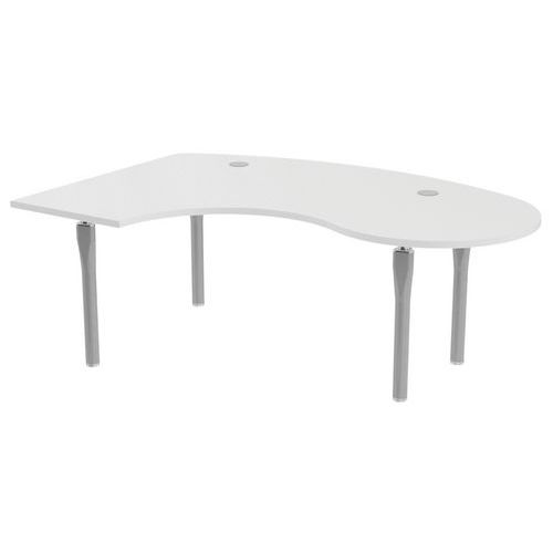 Bureau Noga Compact Gauche Accueil 200 X 140 Cm Blanc Alu