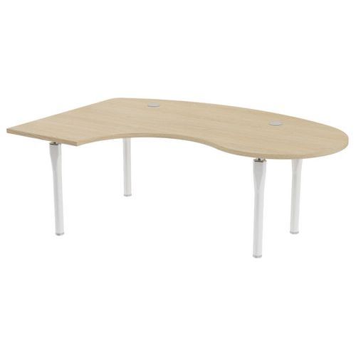 Bureau Noga Compact Gauche Accueil 200 X 140 Cm Chêne Blanc