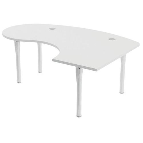 Bureau Noga Compact Droite Accueil 200 X 140 Cm Blanc Blanc