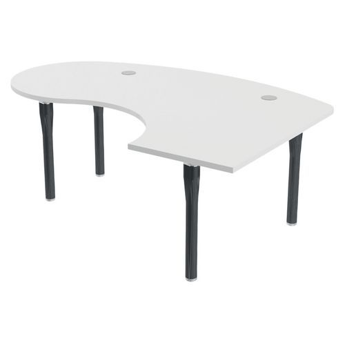 Bureau Noga Compact Droite Accueil 200 X 140 Cm Blanc Anthracite