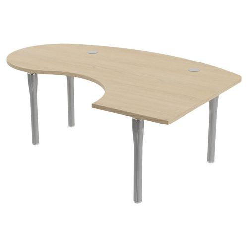Bureau Noga Compact Droite Accueil 200 X 140 Cm Chêne Alu