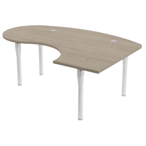 Bureau Noga Compact Droite Accueil 200 X 140 Cm Chêne Gris Blanc