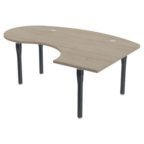 Bureau Noga Compact Droite Accueil 200 X 140 Cm Chêne Gris Anthracite