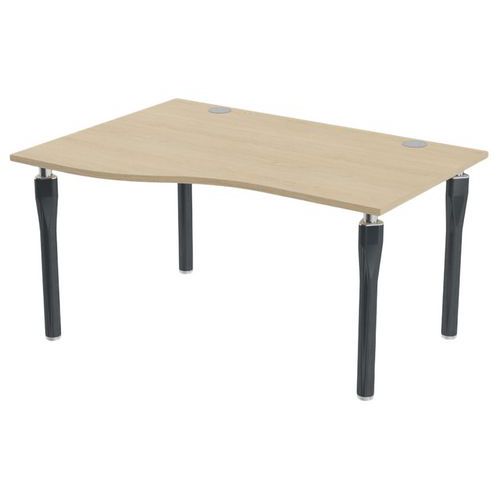 Bureau Noga Vague Gauche 140 X 100 Cm Chêne Anthracite