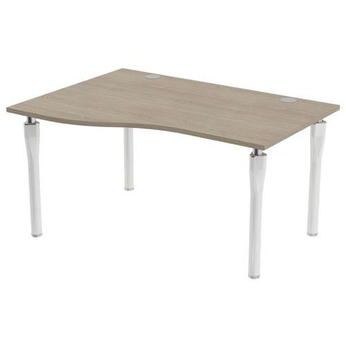MBA - Bureau Noga Vague Gauche 140x100cm Chêne Gris Blanc - Éco-responsable - Garantie 10 ans