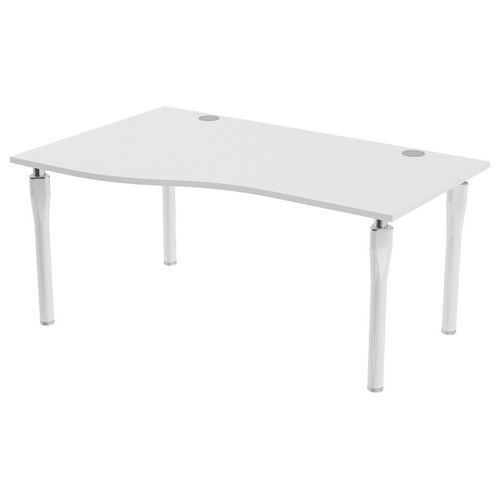 Bureau Noga Vague Gauche 160 X 100 Cm Blanc Blanc