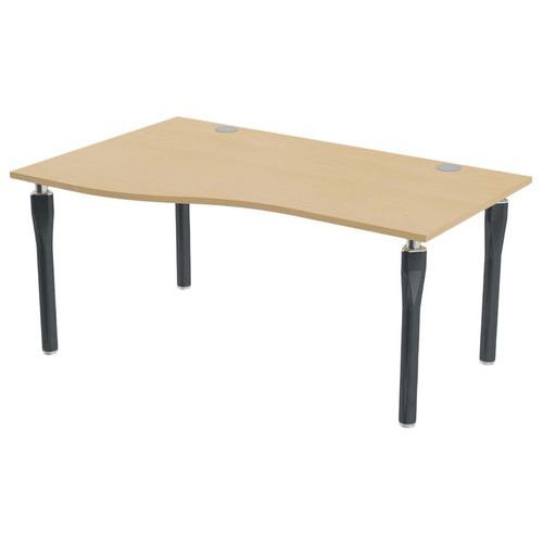 MBA - Bureau Noga Vague Gauche 160x100cm Chêne Anthracite - Éco-responsable PEFC - Garantie 10 ans