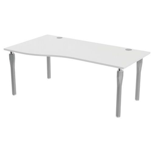 Bureau Noga Vague Gauche 180 X 100 Cm Blanc Alu