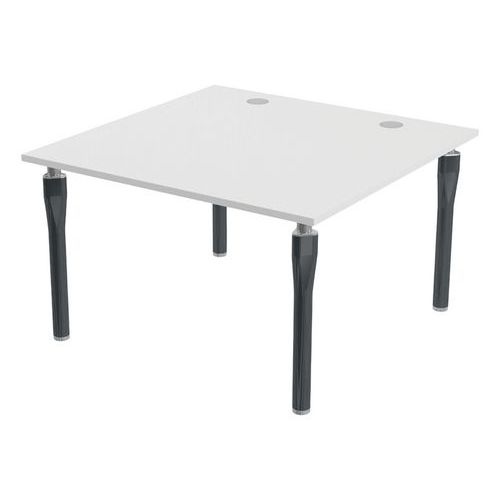 MBA - Table de réunion Noga 120x120 cm Carré Blanc Anthracite - Éco-responsable - Garantie 10 ans