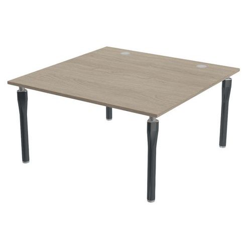 MBA - Table de réunion Noga 140x140 cm Chêne Gris Anthracite - Carré - Éco-responsable - Garantie 10 ans
