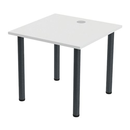 MBA - Bureau droit Tubo 80x80 cm Blanc Anthracite - 72cm Hauteur - Éco-responsable - 62% Recyclé