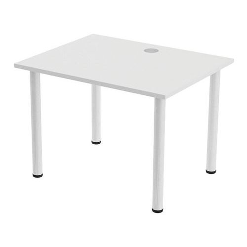 MBA - Bureau droit Tubo 100x80 cm Blanc - 72cm Hauteur - Plateau Mélaminé Éco-responsable - Garantie 10 ans
