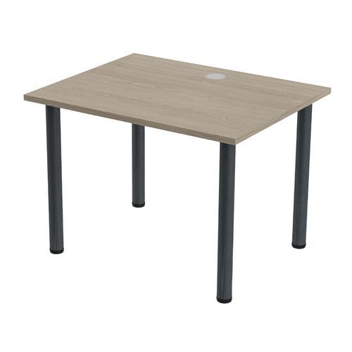MBA - Bureau droit Tubo 100x80cm Chêne Gris Anthracite - 72cm Hauteur - Éco-responsable - Garantie 10 ans