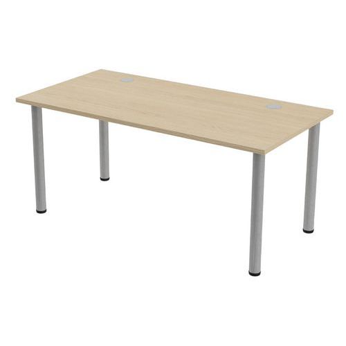 MBA - Bureau droit Tubo 160x80 cm Chêne Alu - Éco-responsable - 10 ans garantie
